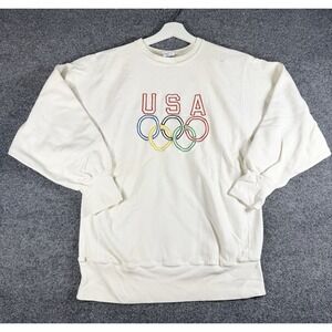 90s VTG Team USA Olympic Champion Reverse Weave Sweatshirt XL XLarge 1996 Stains